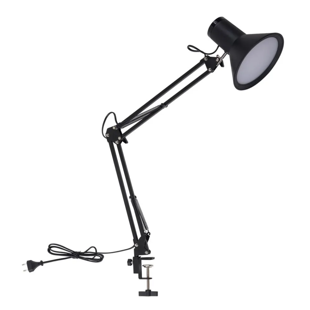 Lindby LED-klemmelampe Undra, sort, metal, justerbar