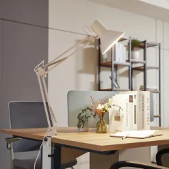 Lindby LED-klemmelampe Undra, hvid, metal, justerbar