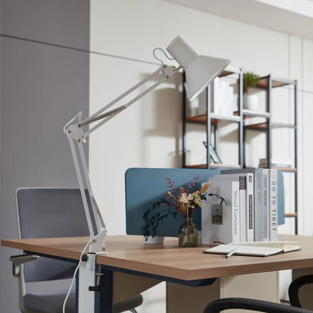 Lindby LED-klemmelampe Undra, hvid, metal, justerbar