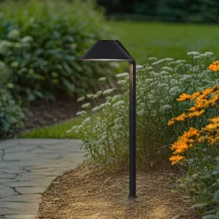 LED-lampe med jordspyd Capelo, sort, metal, 77 cm^Lindby Best