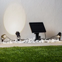 LED-lampe med jordspyd Malida, sæt med 3, sort^Lindby Discount