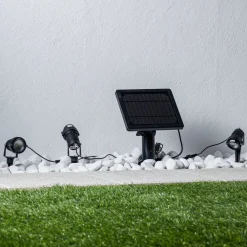 LED-lampe med jordspyd Malida, sæt med 3, sort^Lindby Discount