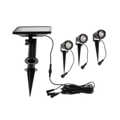 LED-lampe med jordspyd Malida, sæt med 3, sort^Lindby Discount