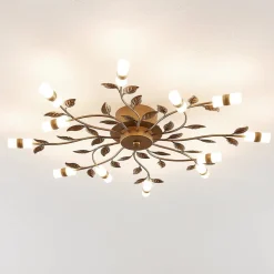 LED-loftlampe Bentas, bronze, metal, Ø 80 cm^Lindby Discount