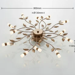 LED-loftlampe Bentas, bronze, metal, Ø 80 cm^Lindby Discount