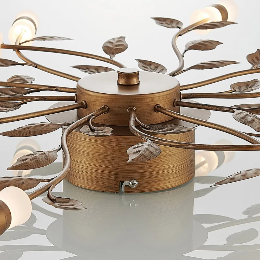 LED-loftlampe Bentas, bronze, metal, Ø 80 cm^Lindby Discount