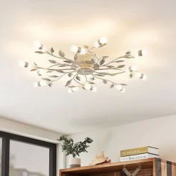 Lindby LED-loftlampe Bolonia, bronze/hvid, Ø 80 cm