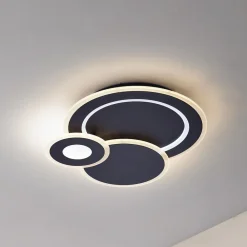 Lindby Loftlamper|Pendellamper>LED-loftlampe Briar, sort, metal, fjernbetjening