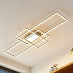 Lindby Loftlamper|Loftlamper>LED-loftlampe Caitlin, nikkel, metal, 105 cm