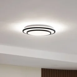 LED-loftlampe Duala, sort, RGB, CCT, fjernbetjening^Lindby Outlet