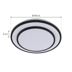 LED-loftlampe Duala, sort, RGB, CCT, fjernbetjening^Lindby Outlet