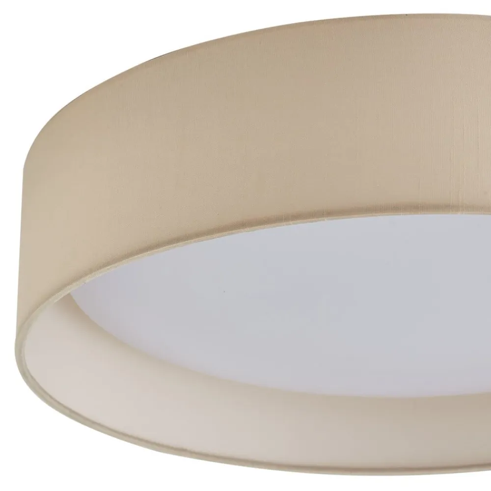 LED-loftlampe Eilif, stof, hvid, Ø 40 cm, CCT^Lindby