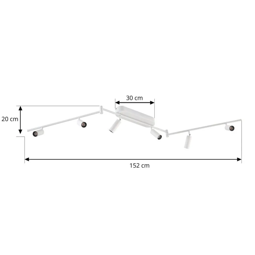 Lindby Gang|Loftlamper>LED-loftlampe Eldrin, 6 lyskilder, spots, hvid