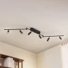 LED-loftlampe Eldrin, 6 lyskilder, spots, sort^Lindby New