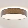 LED-loftlampe Ellamina, Ø 60 cm, antracit, tekstil^Lindby Sale