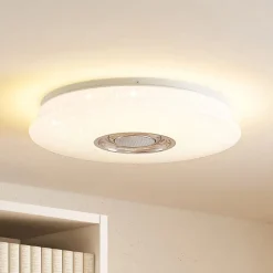 Lindby Loftlamper|Pendellamper>LED-loftlampe Elpida, højttaler, hvid, Ø 39cm