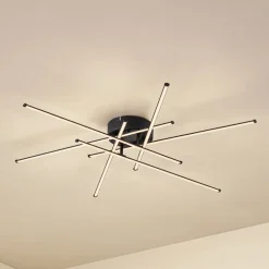 Lindby Loftlamper>LED-loftlampe Elviano, Ø 80 cm, sort, 3.000 K