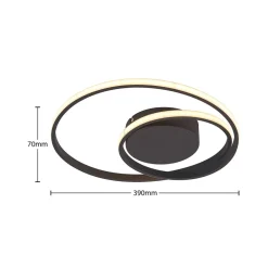 Lindby LED-loftlampe Emisua, sort, CCT, dæmpbar