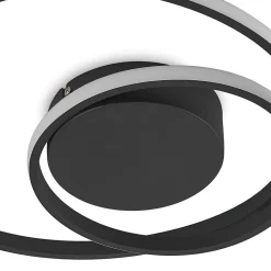 Lindby LED-loftlampe Emisua, sort, CCT, dæmpbar