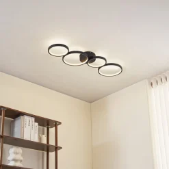 Lindby Loftlamper|Pendellamper>LED-loftlampe Evengeline, sort, aluminium, 88 cm