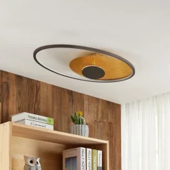 LED-loftlampe Feival, 73 cm, rust/guld, dæmpbar^Lindby Online