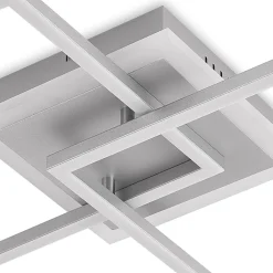 LED-loftlampe Fjardo, kantet, sølv, CCT, fjernbetjening^Lindby Clearance
