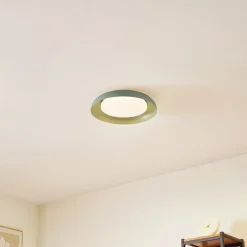 Lindby LED-loftlampe Florie, grøn, metal, Ø 40 cm