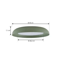 Lindby LED-loftlampe Florie, grøn, metal, Ø 40 cm