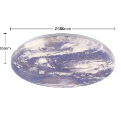 Børn Lindby LED-loftlampe Gaios Ø 38 cm, blå, CCT, dæmpbar