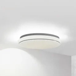 Lindby Gang|Loftlamper>LED-loftlampe Glamo, Ø 39 cm, krom, hvid, IP44