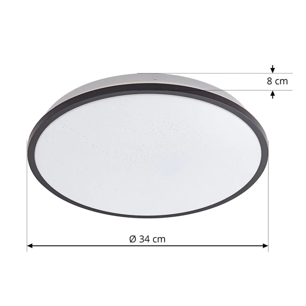 Lindby Loftlamper|Loftlamper>LED-loftlampe Glane, Ø 38 cm, sort/hvid, IP44