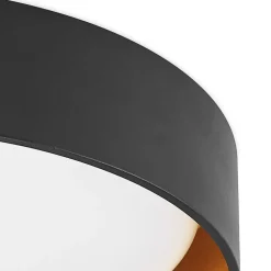 LED-loftlampe Gracjan, sort, metal, CCT, Ø45cm^Lindby Sale