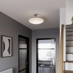 LED-loftlampe Gunda, hvid, glas, Ø 48 cm, dæmpbar^Lindby Clearance