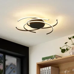 Lindby Loftlamper|Loftlamper>LED-loftlampe, Hamza, Ø 49 cm, sort, aluminium