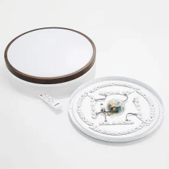 Lindby LED-loftlampe Hudsona, Ø 49 cm, træ, brun