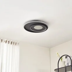 LED-loftlampe Inessa, Ø 51 cm, sort, CCT, dæmpbar^Lindby Discount