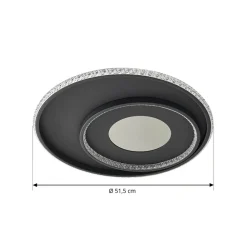 LED-loftlampe Inessa, Ø 51 cm, sort, CCT, dæmpbar^Lindby Discount
