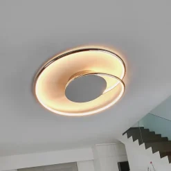Lindby LED-loftlampe Joline, Ø 46 cm, kromfarvet, metal