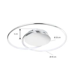 Lindby LED-loftlampe Joline, Ø 46 cm, kromfarvet, metal