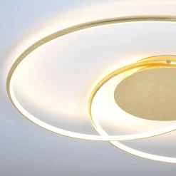 Lindby LED-loftlampe Joline, Ø 74 cm, guldfarvet, metal