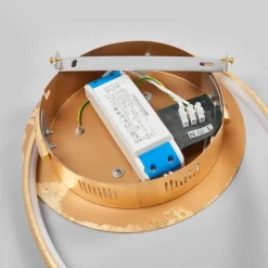 Lindby LED-loftlampe Joline, Ø 74 cm, guldfarvet, metal