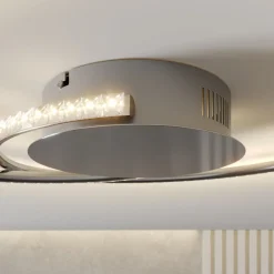 LED-loftlampe Joline, Ø 45 cm, krystaller, metal^Lindby Hot