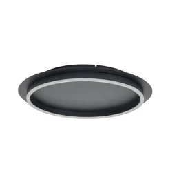 Lindby LED-loftlampe Kunis, sort, plast, Ø 46 cm