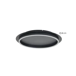Lindby LED-loftlampe Kunis, sort, plast, Ø 46 cm