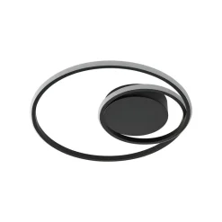 LED-loftlampe Kyron, sort, aluminium, dæmpbar, Ø45cm^Lindby Discount