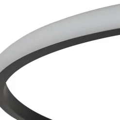 LED-loftlampe Kyron, sort, aluminium, dæmpbar, Ø45cm^Lindby Discount