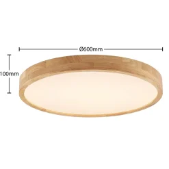 LED-loftlampe Lanira, Ø 60 cm, træ, fjernbetjening, CCT^Lindby Sale