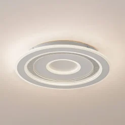 LED-loftlampe Lorvik, Ø 40 cm, hvid, CCT, dæmpbar^Lindby