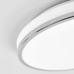 Lindby LED-loftlampe Lyss, Ø 34 cm, kromfarvet, IP44