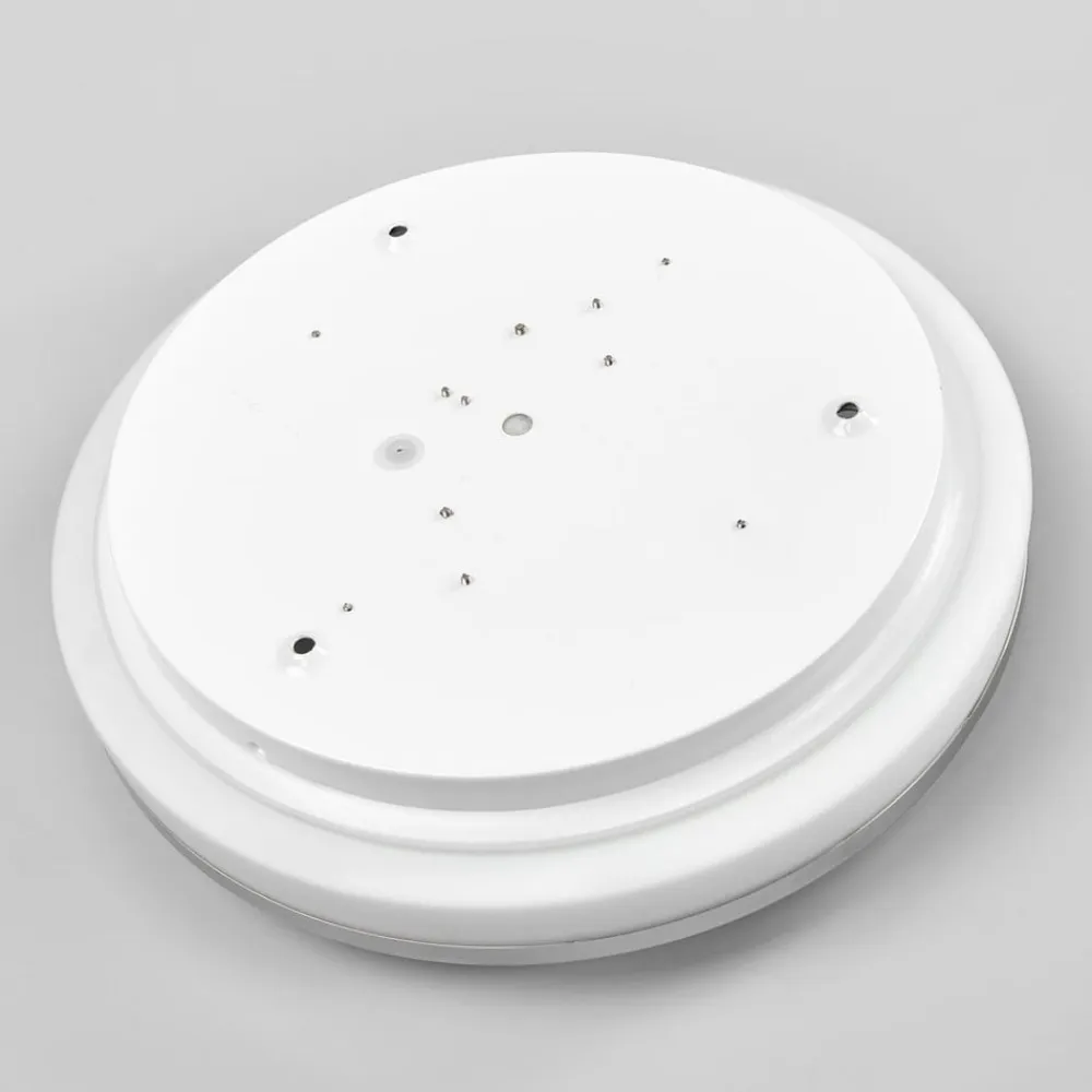 Lindby LED-loftlampe Lyss, Ø 34 cm, kromfarvet, IP44